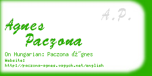 agnes paczona business card